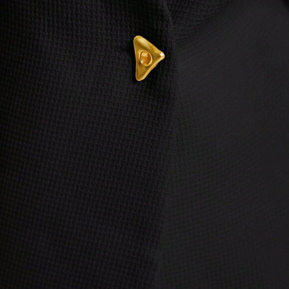 Black Elegant Women's Blouse With Butterfly Brooch - Picture 4 of 8